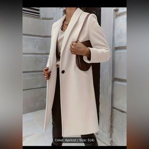 Long coat. Coatigan. Open front 1-button. Apricot (light khaki) NWT. Size 4 (S)